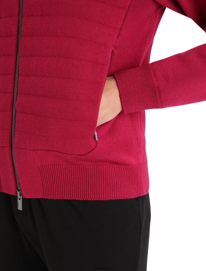 Icebreaker Women City Label ZoneKnit Merino Insulated Knit Bomber Z04NXR879 Clothing Cherry - Image 6
