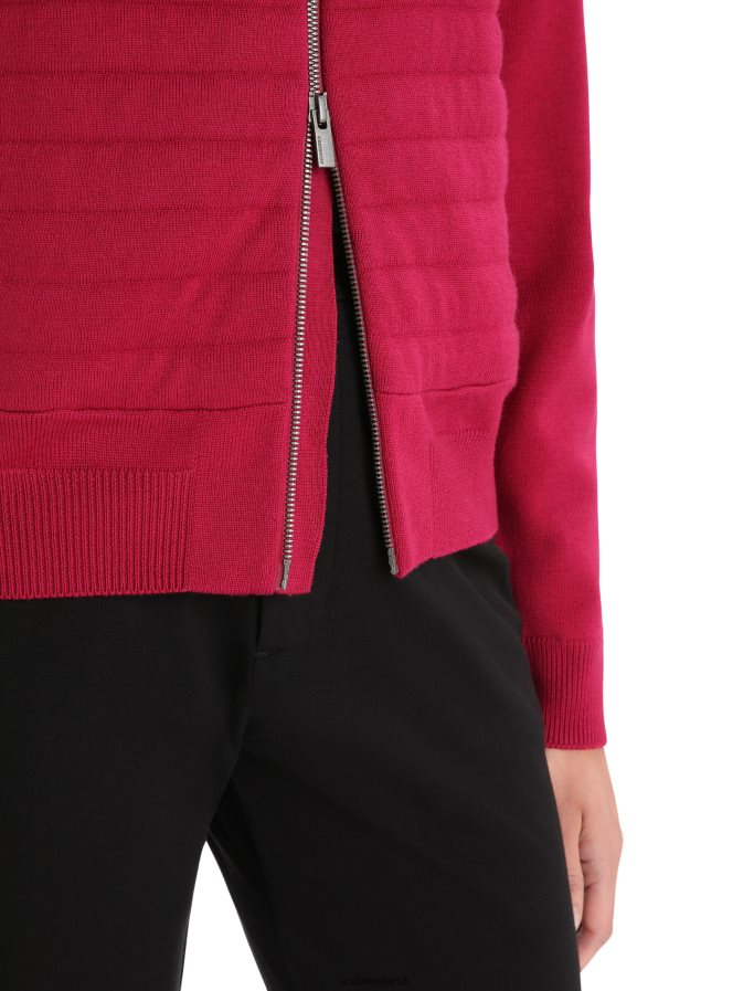 Icebreaker Women City Label ZoneKnit Merino Insulated Knit Bomber Z04NXR879 Clothing Cherry - Image 8