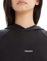 Icebreaker Women Cool-Lite Merino Long Sleeve Hoodie Z04NXR696 Clothing Black - Image 4