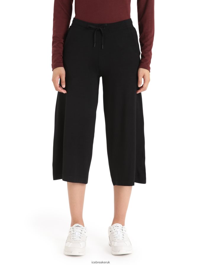 Icebreaker Women Cool-Lite Merino Yanni Culotte Pants Z04NXR796 Clothing Black - Image 1