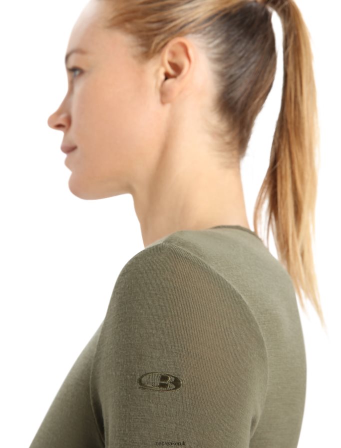 Icebreaker Women Merino 175 Everyday Long Sleeve Crewe Thermal Top Z04NXR817 Clothing Loden - Image 5