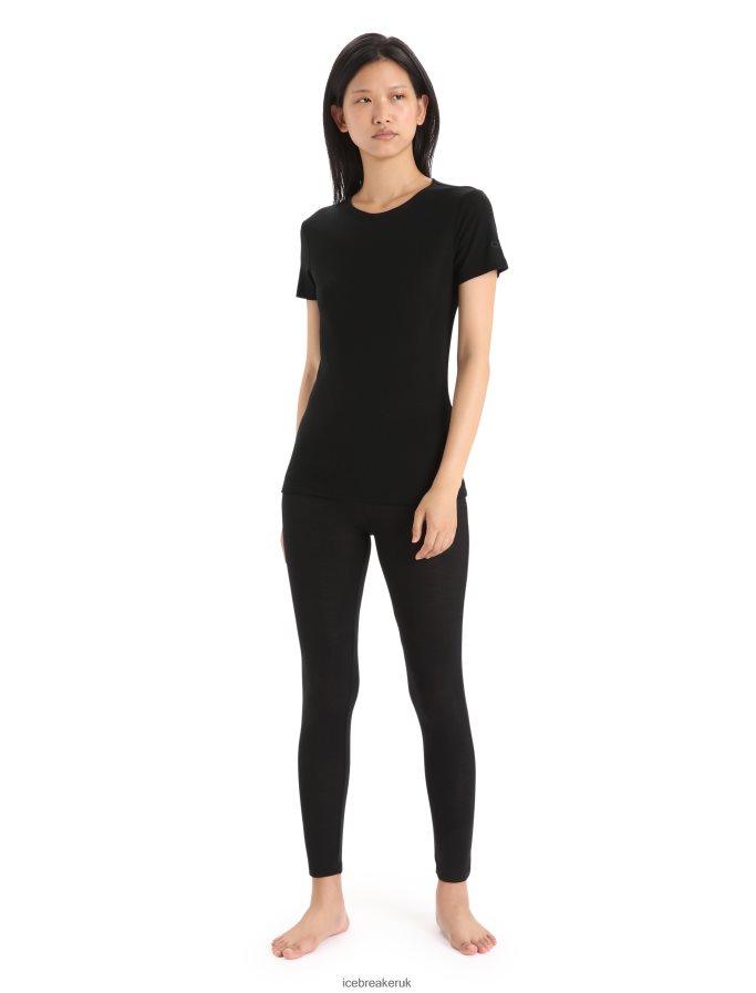 Icebreaker Women Merino 175 Everyday Short Sleeve Crewe Thermal Top Z04NXR573 Clothing Black - Image 3