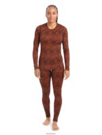 Icebreaker Women Merino 200 Oasis Long Sleeve Crewe Thermal Top Lichen Z04NXR835 Clothing Black/Cherry - Image 3