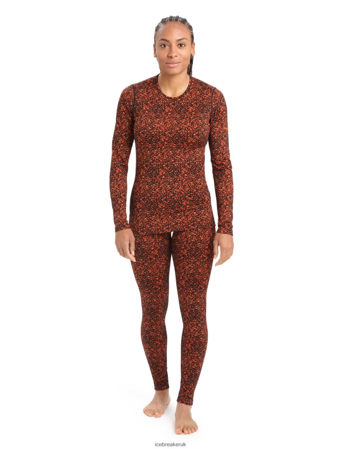 Icebreaker Women Merino 200 Oasis Long Sleeve Crewe Thermal Top Lichen Z04NXR835 Clothing Black/Cherry - Image 3