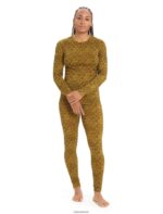 Icebreaker Women Merino 200 Oasis Long Sleeve Crewe Thermal Top Lichen Z04NXR836 Clothing Silent Gold/Clove - Image 4