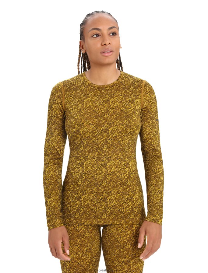 icebreaker_women_merino_200_oasis_long_sleeve_crewe_thermal_top_lichen_z04nxr836_clothing_silent_gold_clove.jpg Icebreaker Women Merino 200 Oasis Long Sleeve Crewe Thermal Top Lichen Z04NXR836 Clothing Silent Gold/Clove - Image 1