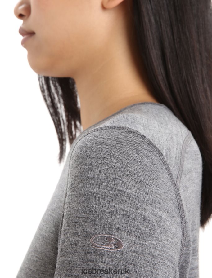 Icebreaker Women Merino 200 Oasis Long Sleeve Crewe Thermal Top Z04NXR558 Clothing Gritstone Heather - Image 5