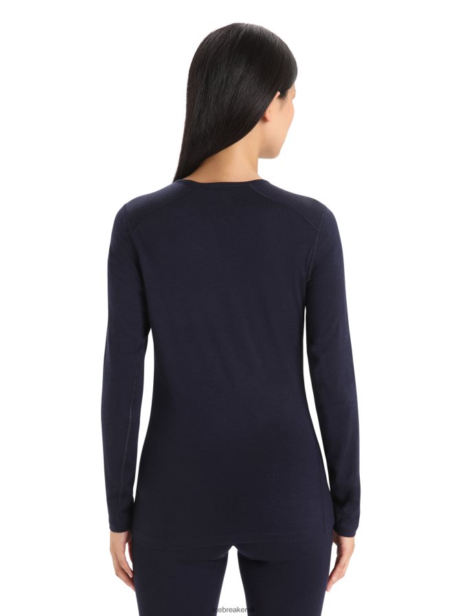 Icebreaker Women Merino 200 Oasis Long Sleeve Crewe Thermal Top Z04NXR559 Clothing Midnight Navy - Image 2