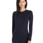 Icebreaker Women Merino 200 Oasis Long Sleeve Crewe Thermal Top Z04NXR559 Clothing Midnight Navy