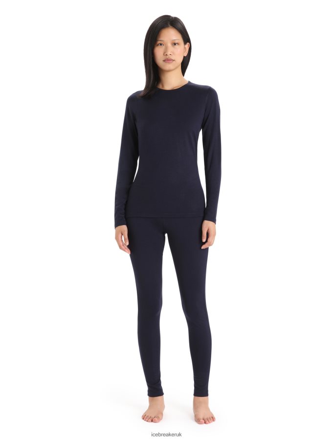 Icebreaker Women Merino 200 Oasis Long Sleeve Crewe Thermal Top Z04NXR559 Clothing Midnight Navy - Image 3