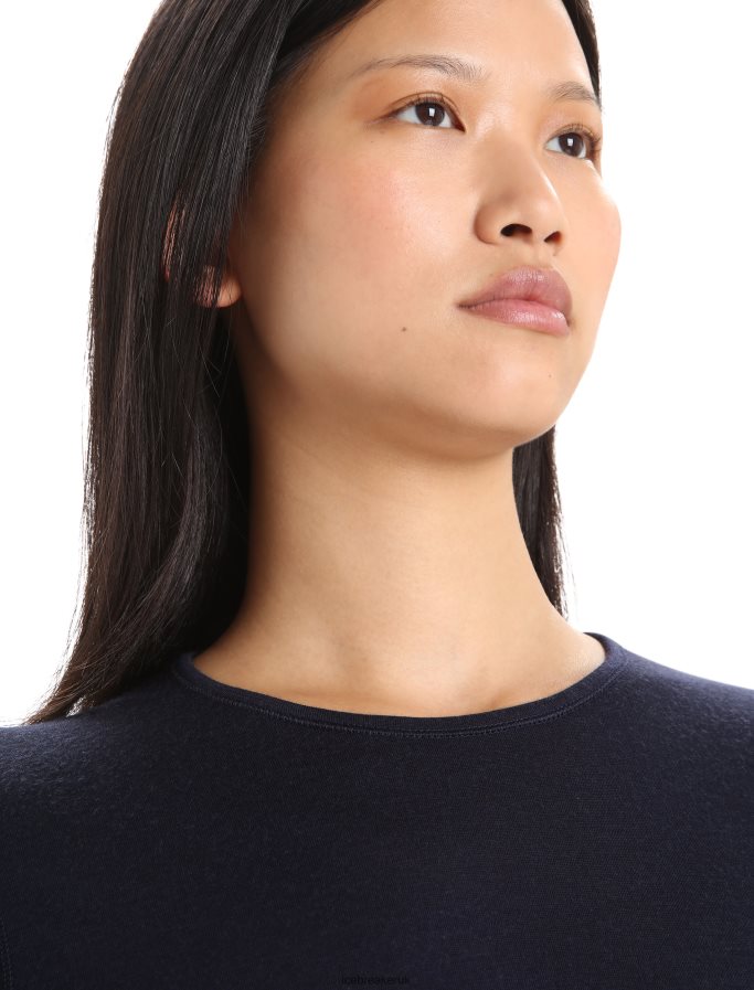 Icebreaker Women Merino 200 Oasis Long Sleeve Crewe Thermal Top Z04NXR559 Clothing Midnight Navy - Image 4