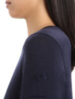 Icebreaker Women Merino 200 Oasis Long Sleeve Crewe Thermal Top Z04NXR559 Clothing Midnight Navy - Image 5