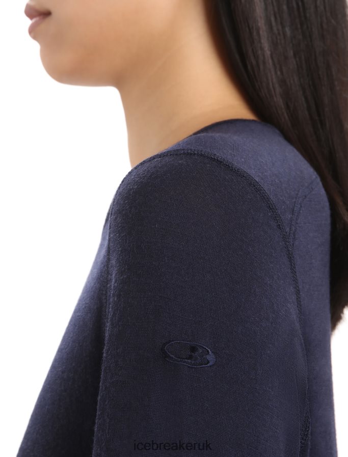 Icebreaker Women Merino 200 Oasis Long Sleeve Crewe Thermal Top Z04NXR559 Clothing Midnight Navy - Image 5