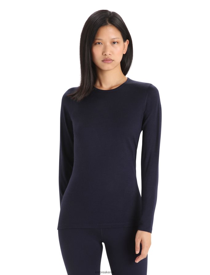 icebreaker_women_merino_200_oasis_long_sleeve_crewe_thermal_top_z04nxr559_clothing_midnight_navy.jpg Icebreaker Women Merino 200 Oasis Long Sleeve Crewe Thermal Top Z04NXR559 Clothing Midnight Navy - Image 1