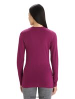 Icebreaker Women Merino 200 Oasis Long Sleeve Crewe Thermal Top Z04NXR560 Clothing Go Berry - Image 2
