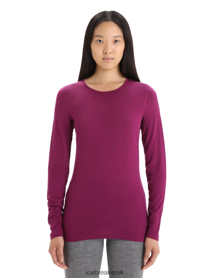 Icebreaker Women Merino 200 Oasis Long Sleeve Crewe Thermal Top Z04NXR560 Clothing Go Berry - Image 1