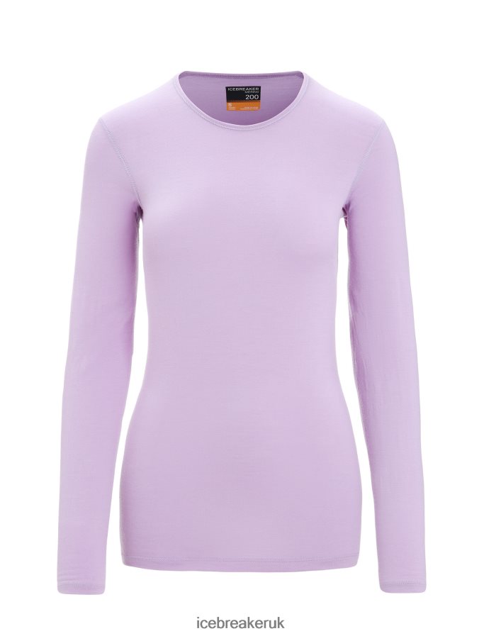Icebreaker Women Merino 200 Oasis Long Sleeve Crewe Thermal Top Z04NXR561 Clothing Purple Gaze - Image 5
