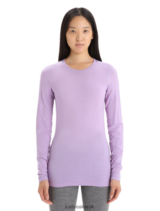 Icebreaker Women Merino 200 Oasis Long Sleeve Crewe Thermal Top Z04NXR561 Clothing Purple Gaze - Image 1