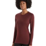 Icebreaker Women Merino 200 Oasis Long Sleeve Crewe Thermal Top Z04NXR802 Clothing Espresso