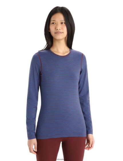 Icebreaker Women Merino 200 Oasis Long Sleeve Crewe Thermal Top Z04NXR804 Clothing Lazurite/Espresso