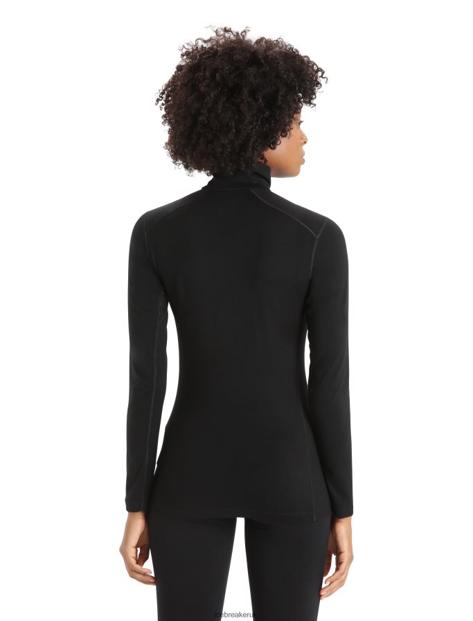 Icebreaker Women Merino 200 Oasis Long Sleeve Half Zip Thermal Top Z04NXR568 Clothing Black - Image 2