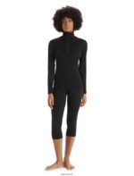 Icebreaker Women Merino 200 Oasis Long Sleeve Half Zip Thermal Top Z04NXR568 Clothing Black - Image 3