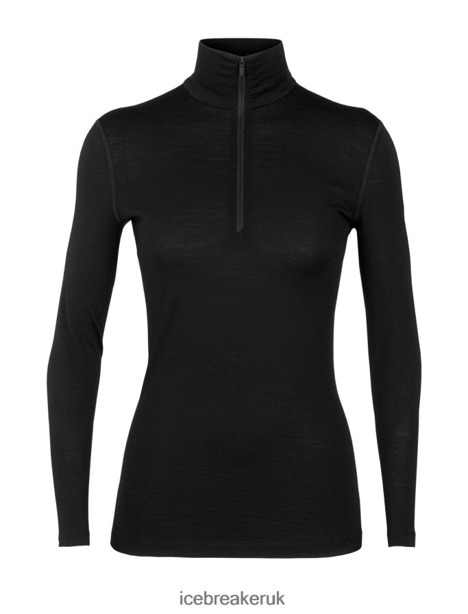 Icebreaker Women Merino 200 Oasis Long Sleeve Half Zip Thermal Top Z04NXR568 Clothing Black - Image 7