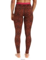 Icebreaker Women Merino 200 Oasis Thermal Leggings Lichen Z04NXR865 Clothing Black/Cherry - Image 2