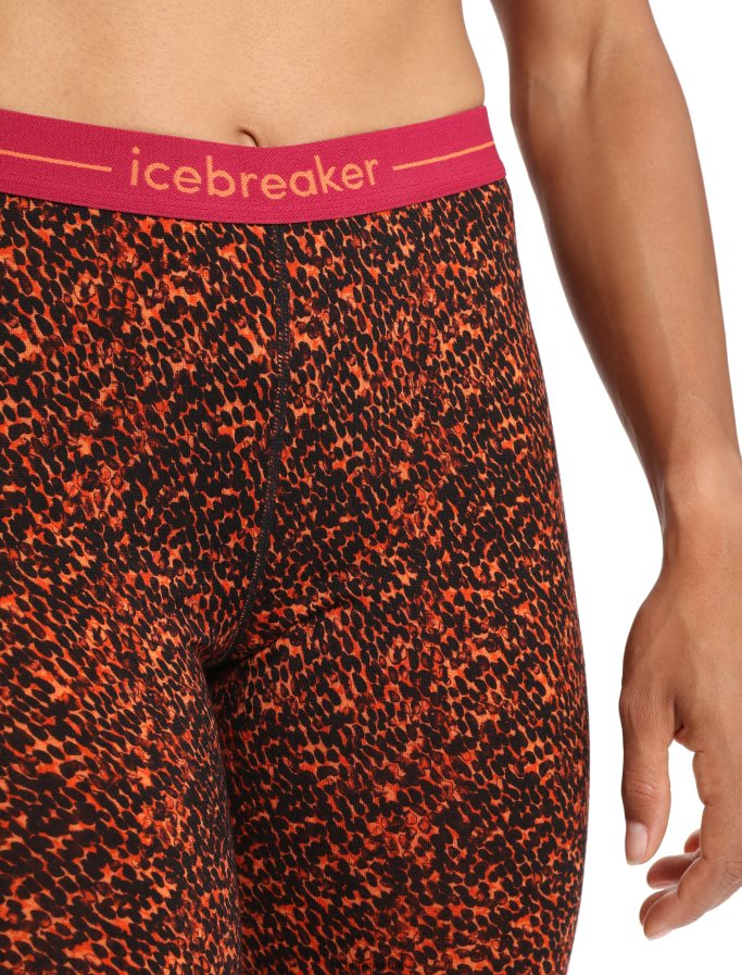 Icebreaker Women Merino 200 Oasis Thermal Leggings Lichen Z04NXR865 Clothing Black/Cherry - Image 4