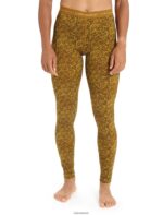 Icebreaker Women Merino 200 Oasis Thermal Leggings Lichen Z04NXR866 Clothing Silent Gold/Clove