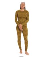 Icebreaker Women Merino 200 Oasis Thermal Leggings Lichen Z04NXR866 Clothing Silent Gold/Clove - Image 3