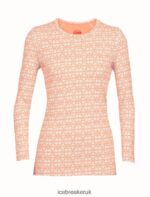 Icebreaker Women Merino 250 Vertex Long Sleeve Crewe Thermal Top Alpine Geo Z04NXR858 Clothing Snow/Flash - Image 6