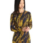 Icebreaker Women Merino 250 Vertex Long Sleeve Crewe Thermal Top Sedimentary Z04NXR830 Clothing Silent Gold/Clove