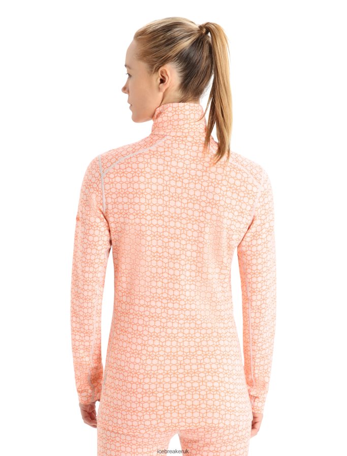Icebreaker Women Merino 250 Vertex Long Sleeve Half Zip Thermal Top Alpine Geo Z04NXR821 Clothing Snow/Flash - Image 2