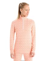 Icebreaker Women Merino 250 Vertex Long Sleeve Half Zip Thermal Top Alpine Geo Z04NXR821 Clothing Snow/Flash