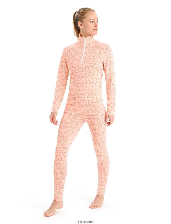 Icebreaker Women Merino 250 Vertex Long Sleeve Half Zip Thermal Top Alpine Geo Z04NXR821 Clothing Snow/Flash - Image 3