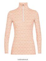 Icebreaker Women Merino 250 Vertex Long Sleeve Half Zip Thermal Top Alpine Geo Z04NXR821 Clothing Snow/Flash - Image 6