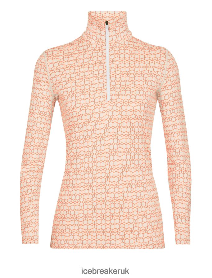 Icebreaker Women Merino 250 Vertex Long Sleeve Half Zip Thermal Top Alpine Geo Z04NXR821 Clothing Snow/Flash - Image 6