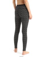 Icebreaker Women Merino 250 Vertex Thermal Leggings Alpine Geo Z04NXR867 Clothing Black/Snow - Image 2