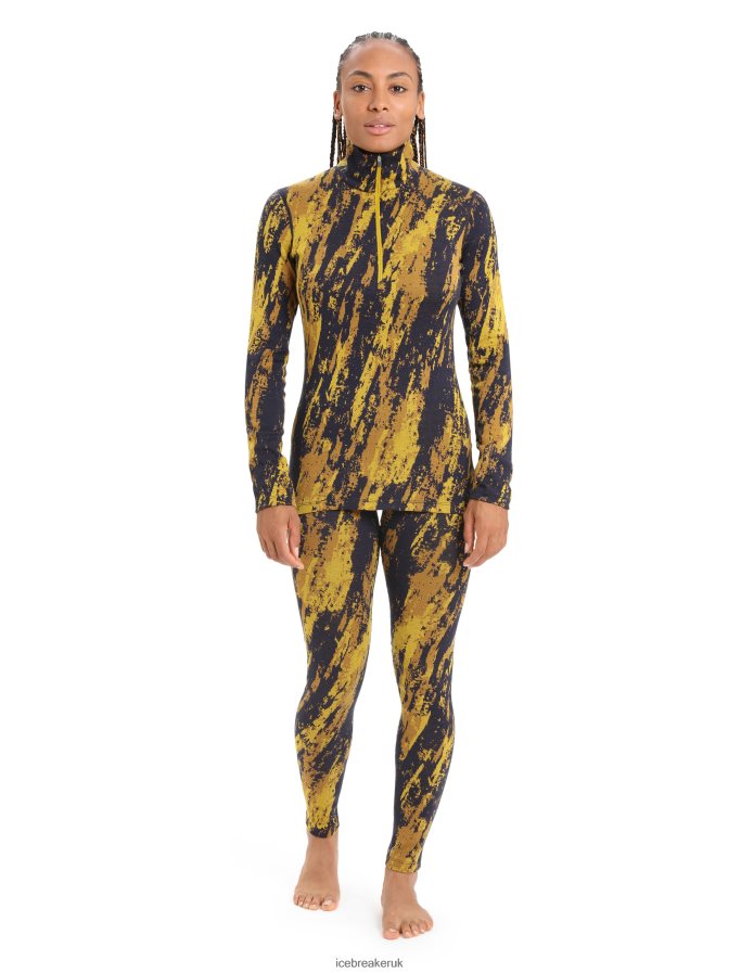 Icebreaker Women Merino 250 Vertex Thermal Leggings Sedimentary Z04NXR826 Clothing Silent Gold/Clove - Image 3