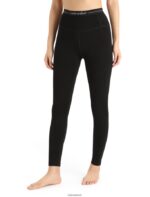 Icebreaker Women Merino 260 Tech High Rise Thermal Leggings Z04NXR577 Clothing Black