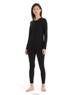 Icebreaker Women Merino 260 Tech Long Sleeve Crewe Thermal Top Z04NXR571 Clothing Black - Image 3
