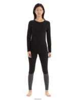 Icebreaker Women Merino 260 ZoneKnit Leggings Z04NXR598 Clothing Black/Jet Heather - Image 3