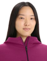 Icebreaker Women Merino Central Classic Long Sleeve Zip Hoodie Z04NXR702 Clothing Go Berry - Image 4