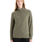 Icebreaker Women Merino Central Classic Long Sleeve Zip Sweatshirt Z04NXR709 Clothing Loden