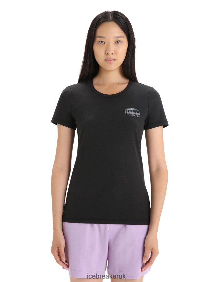 icebreaker_women_merino_central_classic_short_sleeve_t_shirt_caravan_life_z04nxr662_clothing_black.jpg Icebreaker Women Merino Central Classic Short Sleeve T-Shirt Caravan Life Z04NXR662 Clothing Black - Image 1