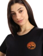 Icebreaker Women Merino Central Classic Short Sleeve T-Shirt Move to Natural Mountain Z04NXR831 Clothing Black