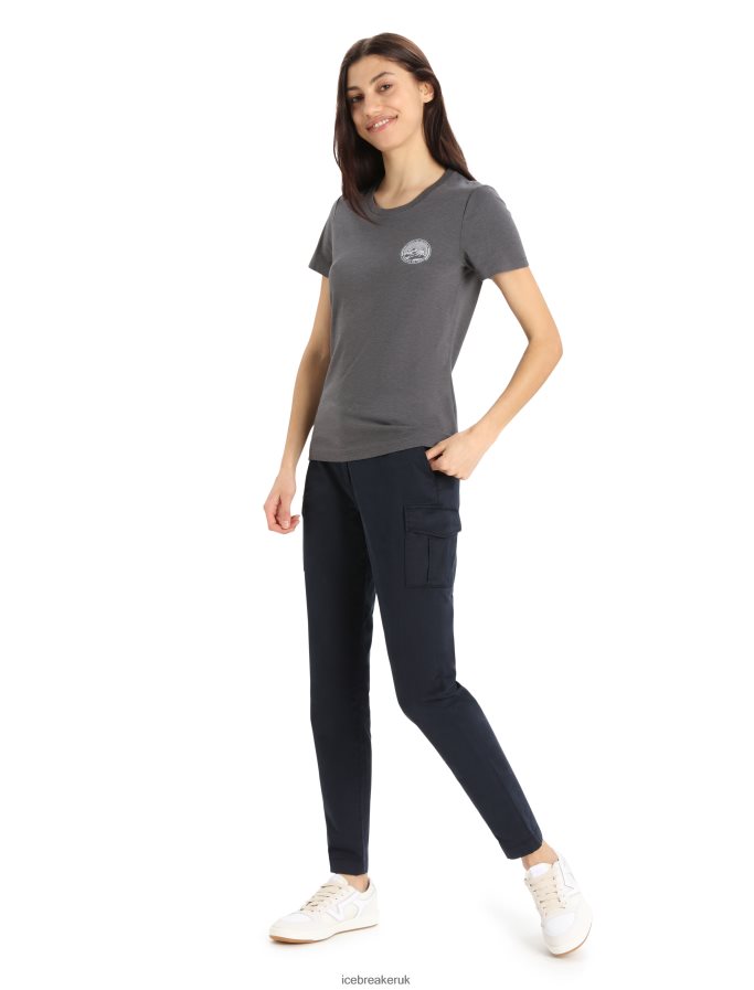Icebreaker Women Merino Central Classic Short Sleeve T-Shirt Move to Natural Mountain Z04NXR832 Clothing Monsoon - Image 3