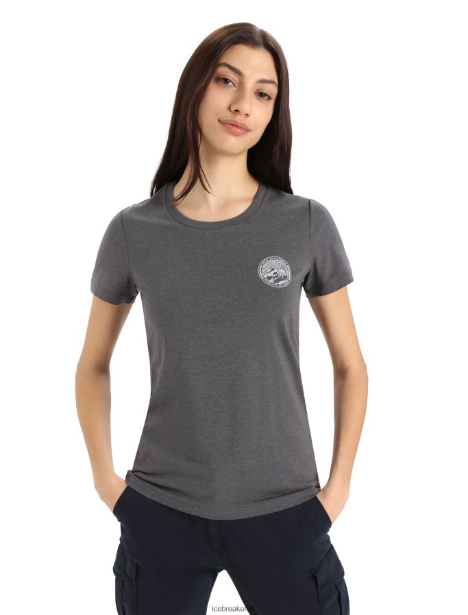 Icebreaker Women Merino Central Classic Short Sleeve T-Shirt Move to Natural Mountain Z04NXR832 Clothing Monsoon - Image 1