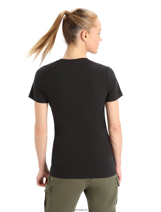 Icebreaker Women Merino Central Classic Short Sleeve T-Shirt Z04NXR651 Clothing Black - Image 2
